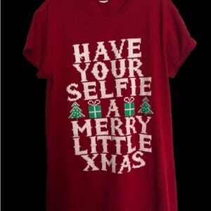 Have Your selfie A Merry Little Christmas Adorable Novelty Sarcastic T Shirt